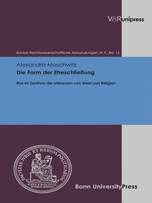 cover image of Die Form der Eheschließung